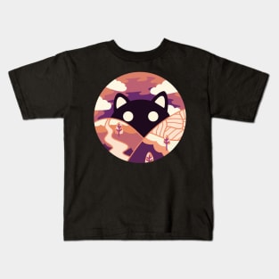 Purrfect Morning Cute Cat Design ‚Violet‘ | Kawaii Handmade Cat Illustration | By Atelier Serakara Kids T-Shirt